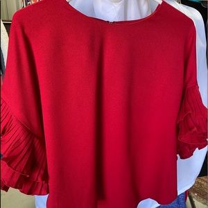 Red crepe crop top